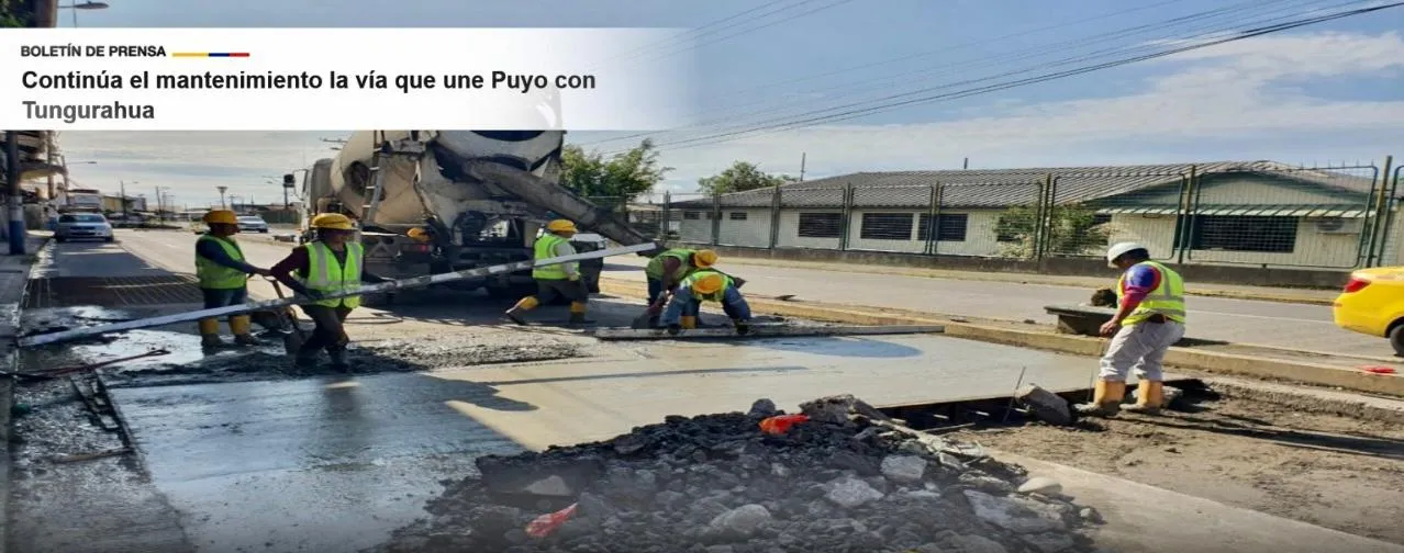 Lee más sobre el artículo Continúa el mantenimiento de la vía que enlaza Puyo con Tungurahua.