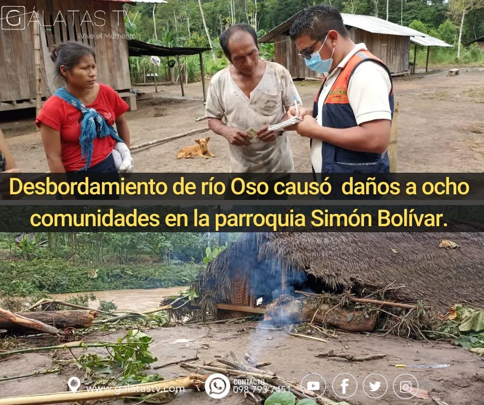 Lee más sobre el artículo 32 familias afectadas en Pastaza por desbordamiento de río Oso en la parroquia Simón Bolívar.