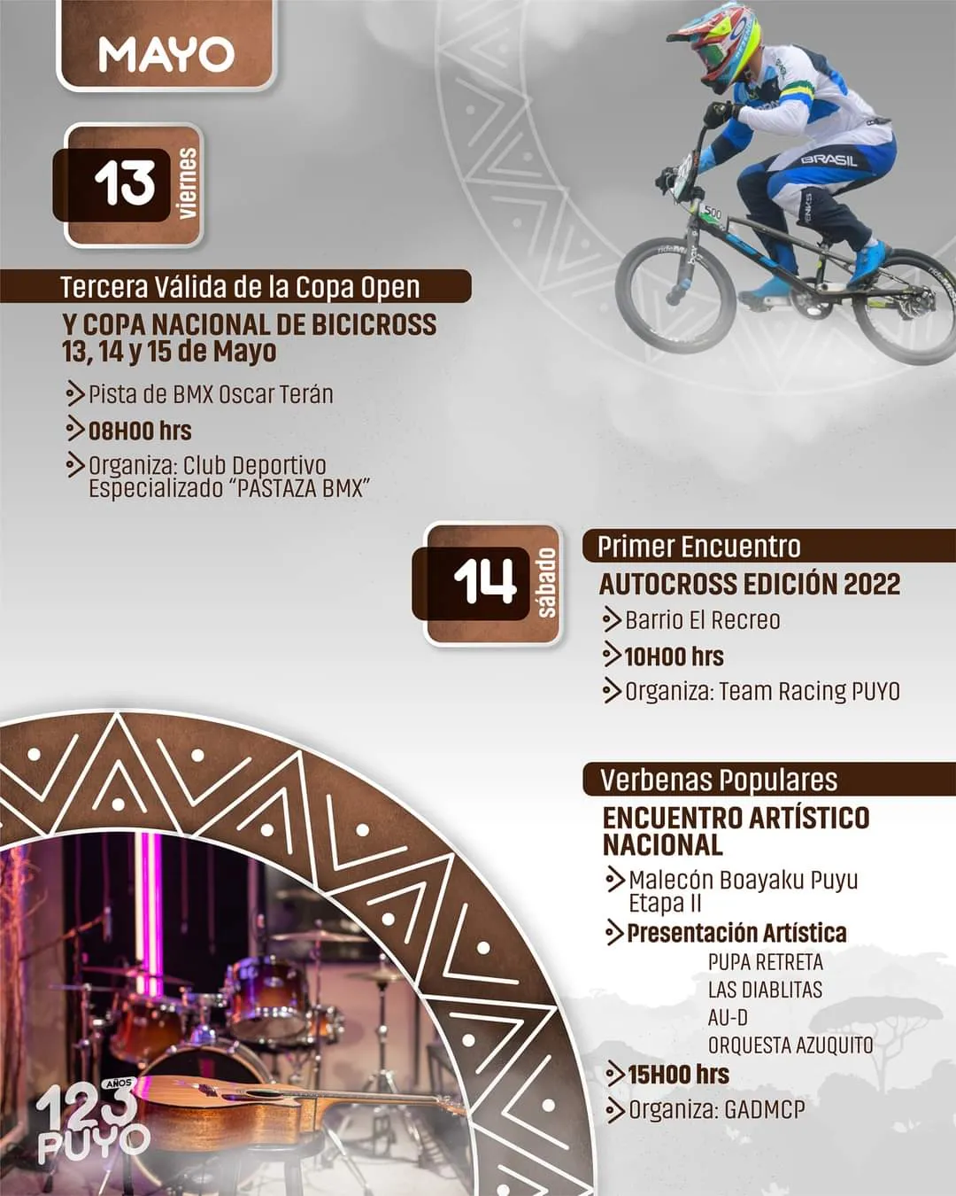 Lee más sobre el artículo Agenda de fiesta de Puyo por 123 años de fundación.