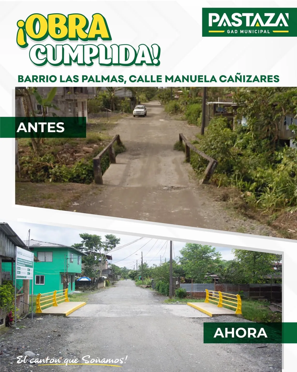 Lee más sobre el artículo Municipio del Cantón Pastaza entregó obra en barrio las Palmas