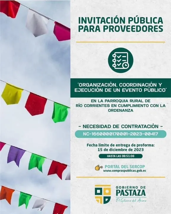 Lee más sobre el artículo Procesos de compras públicas Prefectura de Pastaza.
