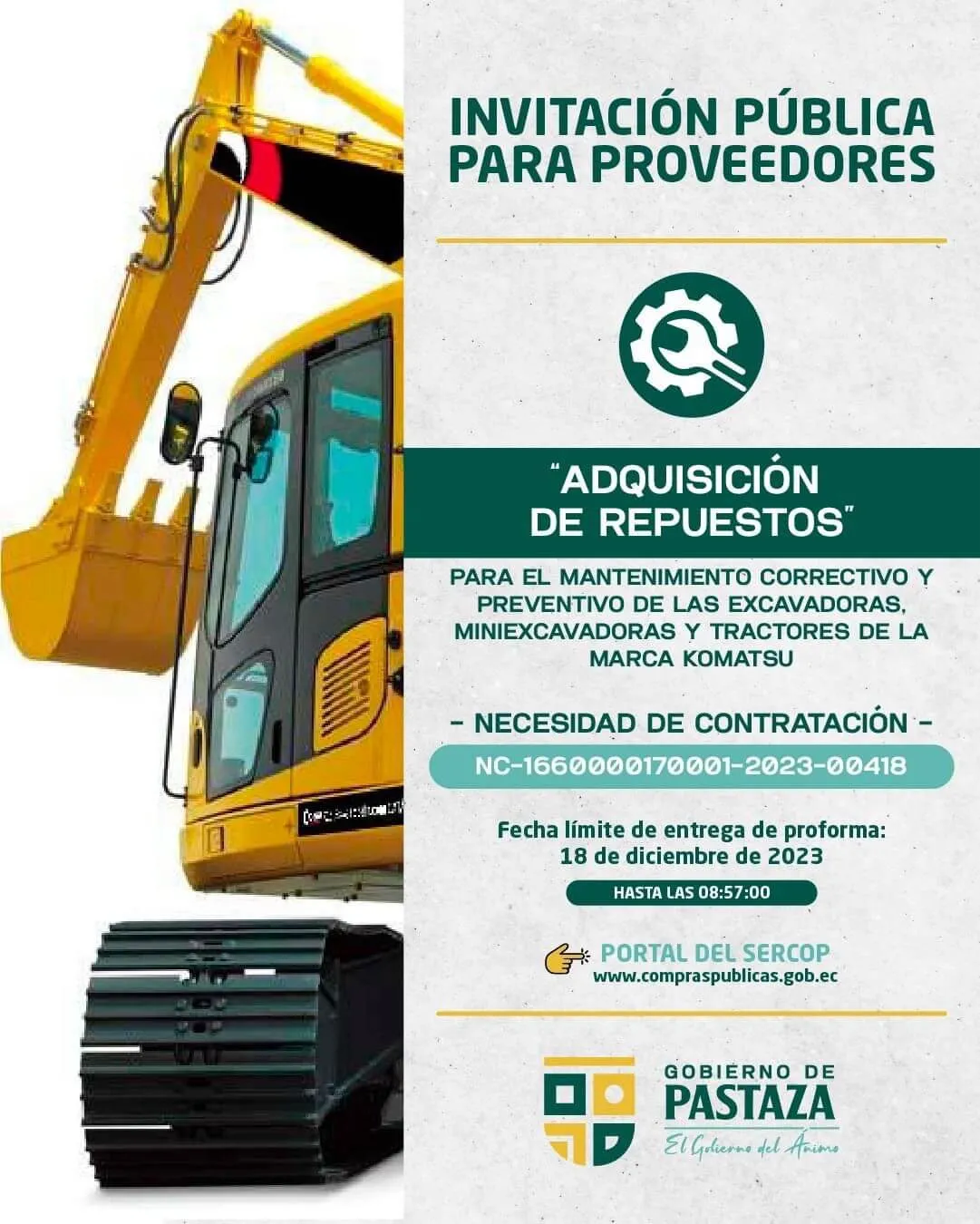 Lee más sobre el artículo Proceso de comprás públicas Prefectura de Pastaza.