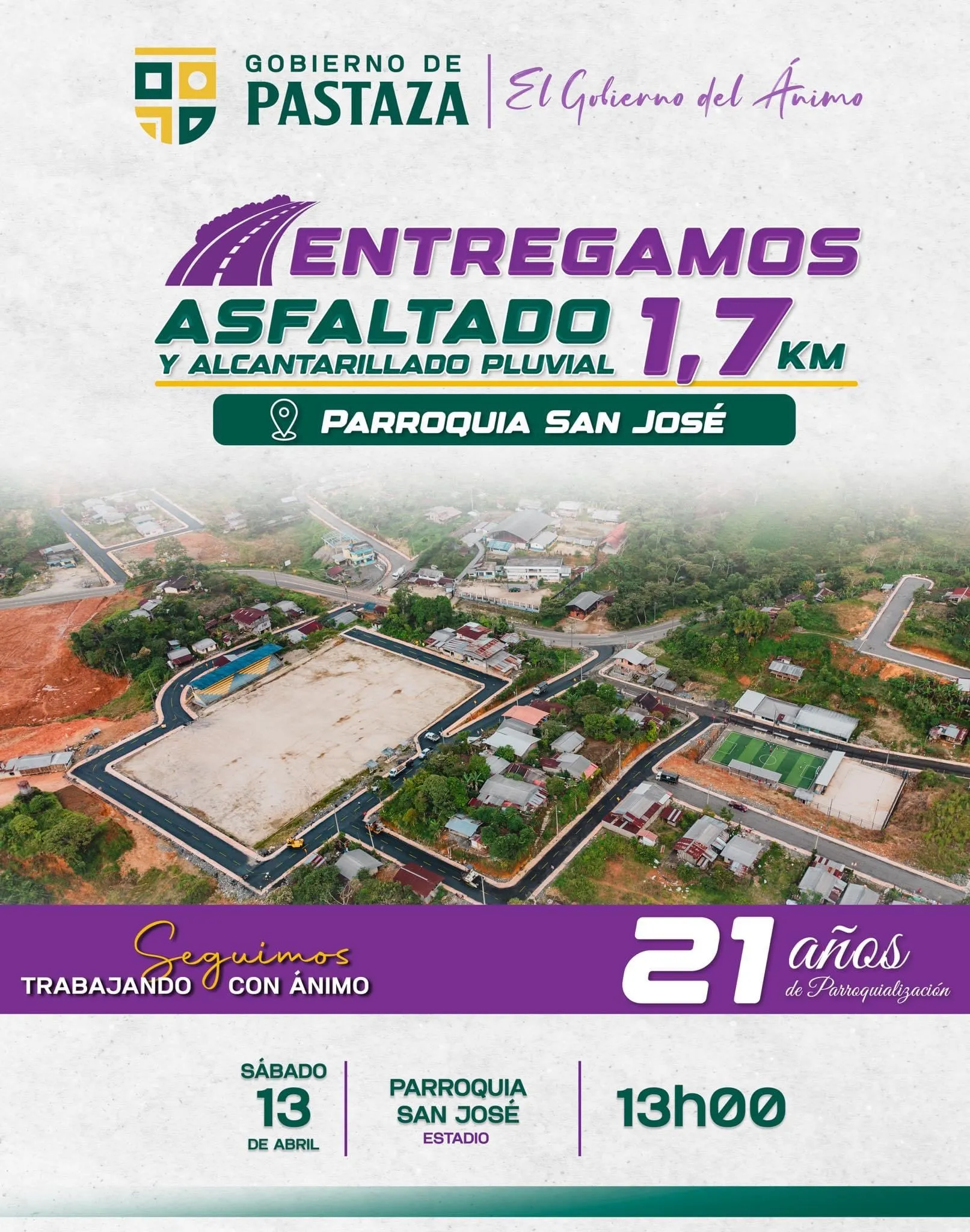 Lee más sobre el artículo Prefectura de Pastaza entrega asfalto y alcantarillado pluvial.