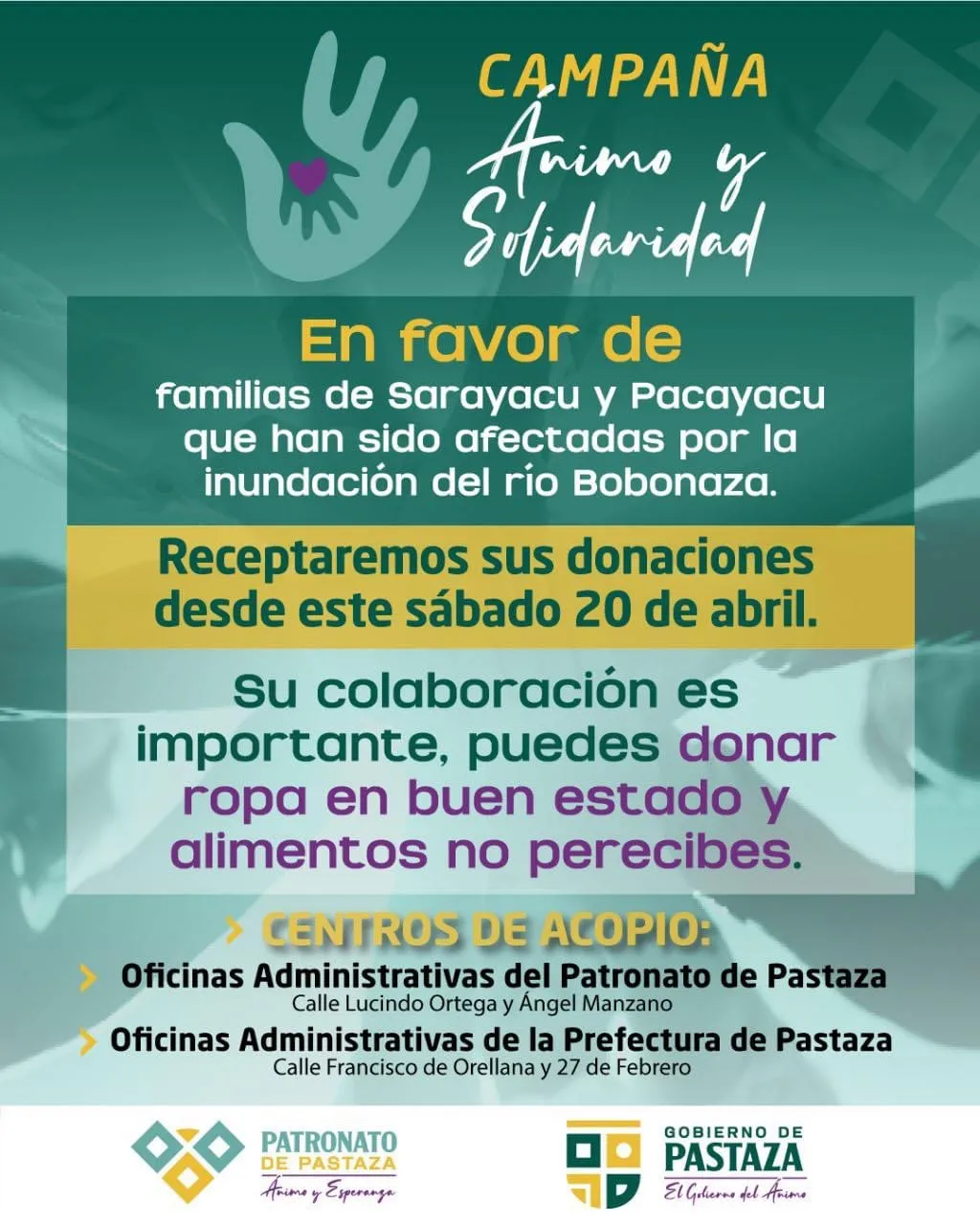 Lee más sobre el artículo Campaña de ánimo y solidaridad
