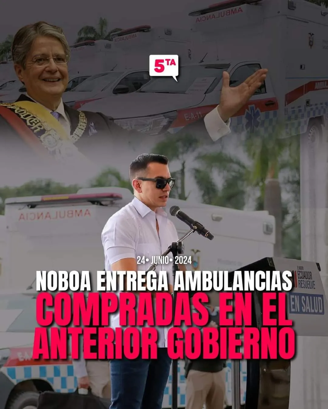 Lee más sobre el artículo Daniel Noboa entregó ambulancias compradas en gobierno de Lasso.