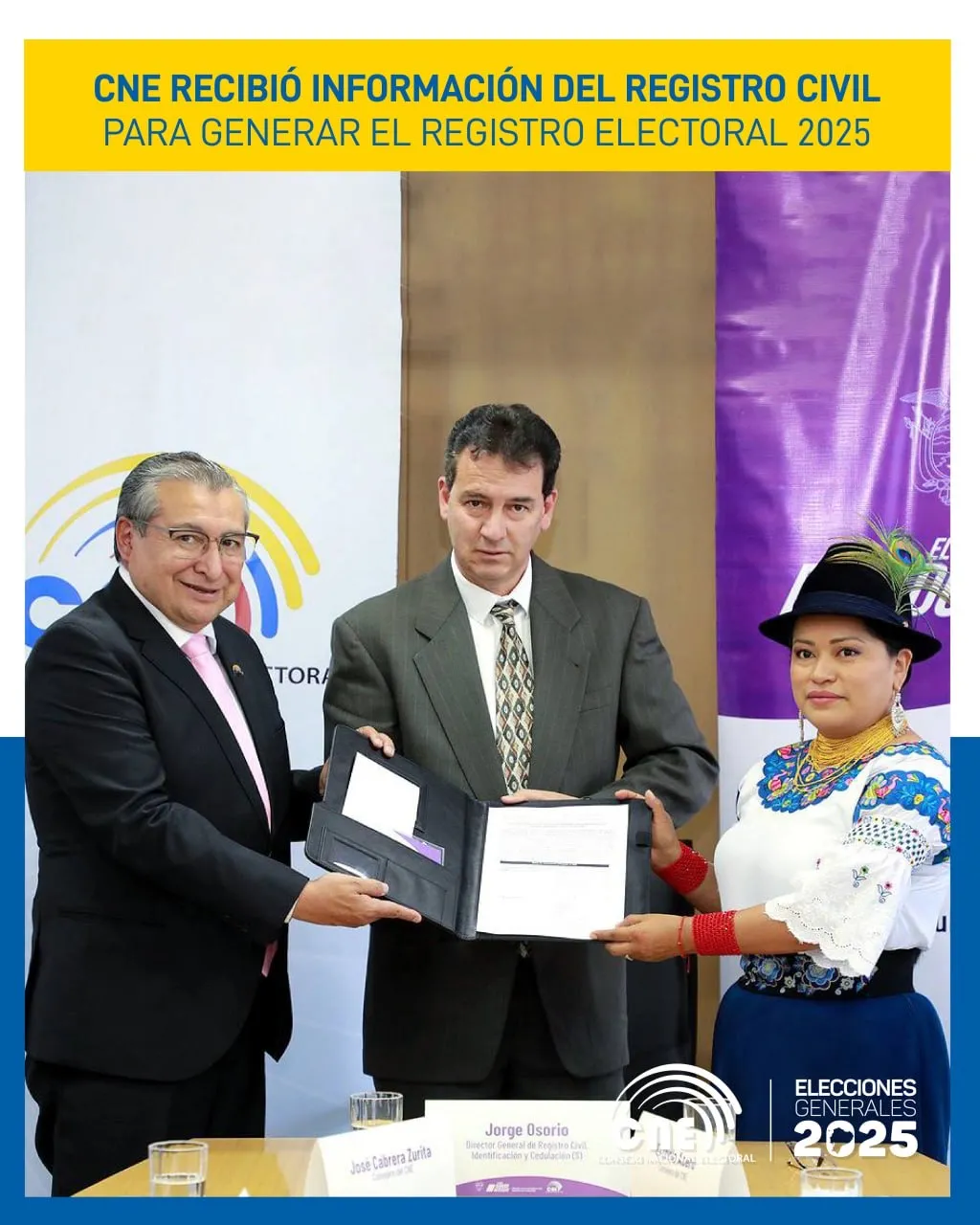 Lee más sobre el artículo CNE recibió información del Registro Civil para generar el Registro Electoral 2025.
