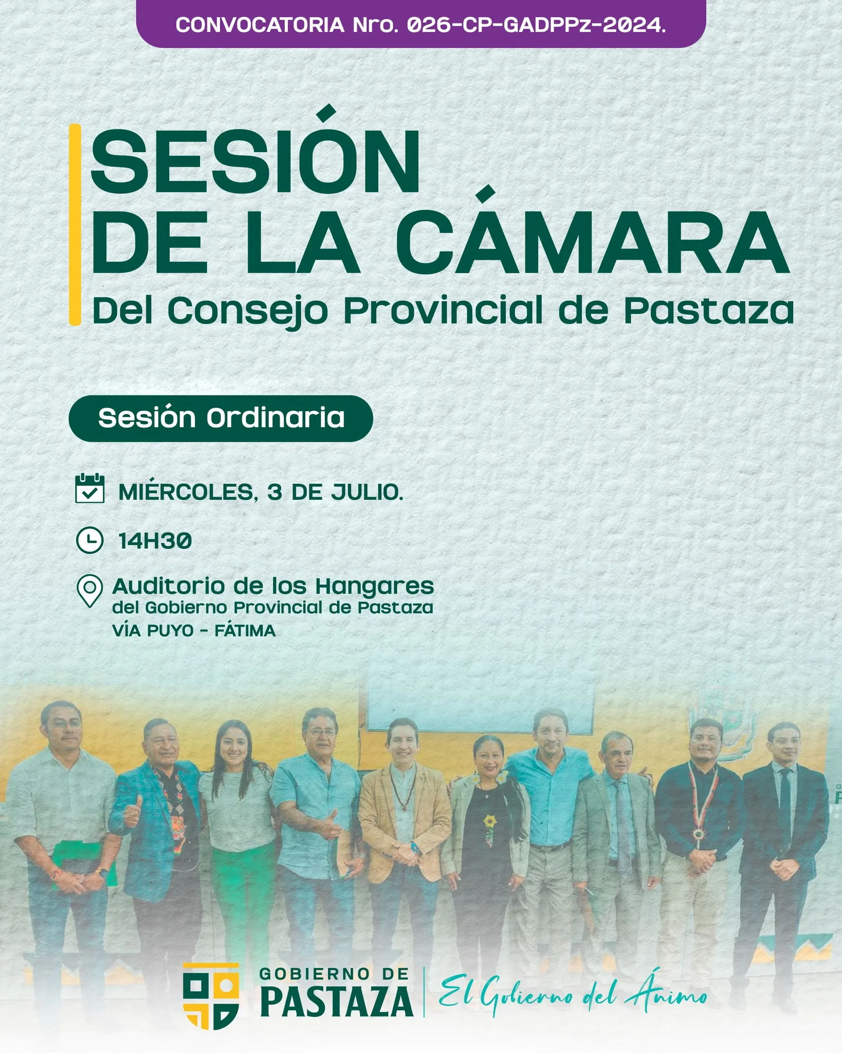 Lee más sobre el artículo Sesión Extraordinaria Consejo Provincial de Pastaza.