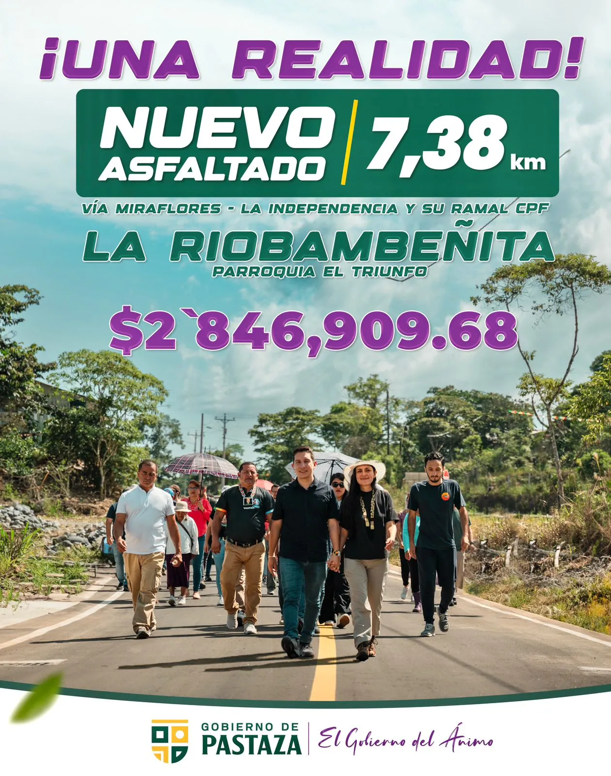 Lee más sobre el artículo Nuevo asfaltado impulsará la producción en Pastaza.