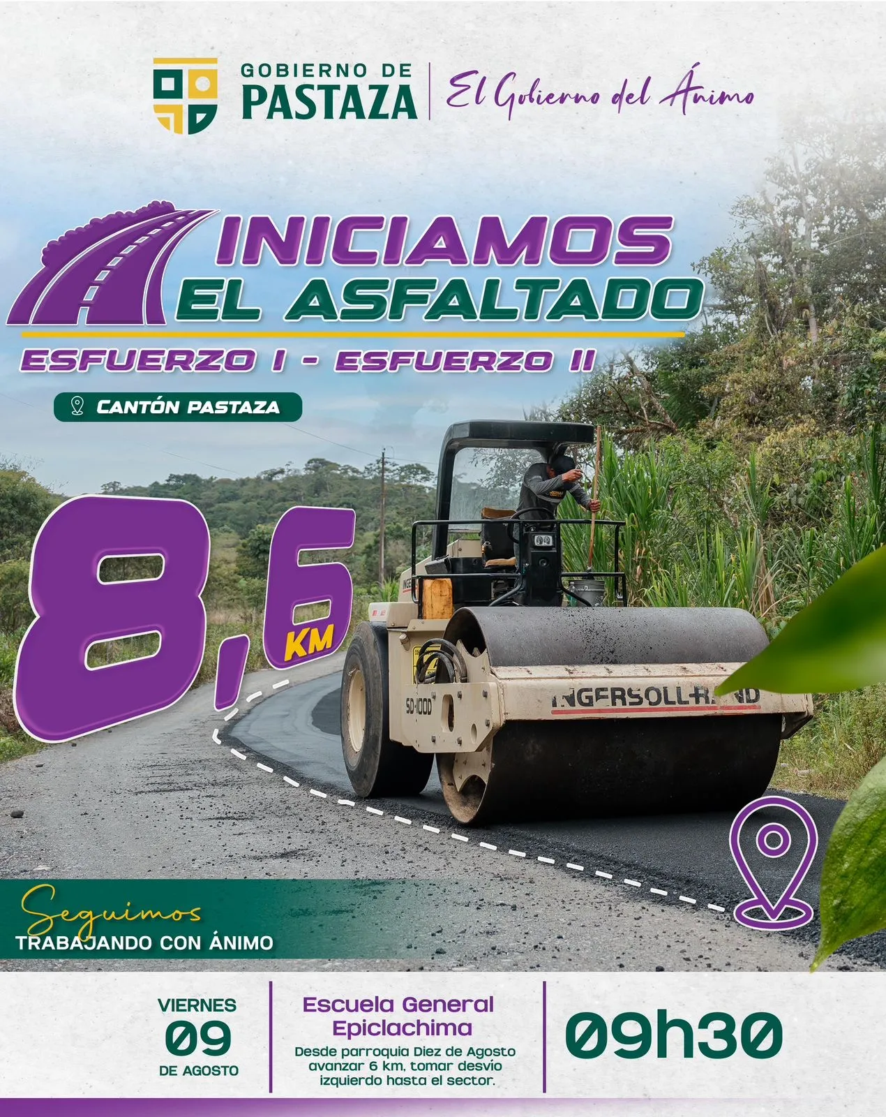 Lee más sobre el artículo Invitación a inicio de asfaltado Esfuerzo 1 y 2.