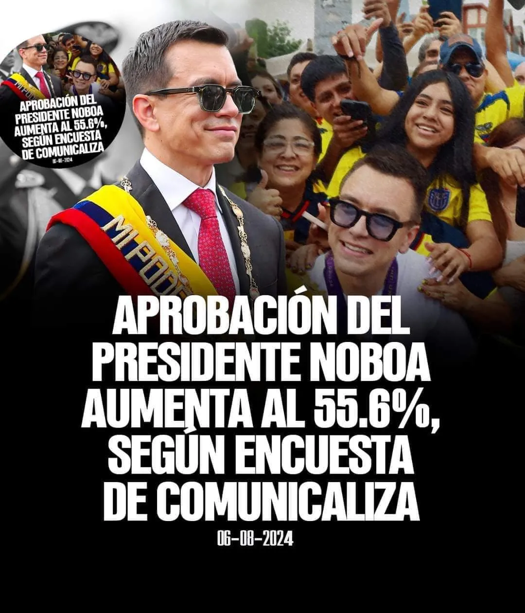 Lee más sobre el artículo ATENCIÓN | 55% de los ecuatorianos aprueba la gestión del presidente Daniel Noboa.