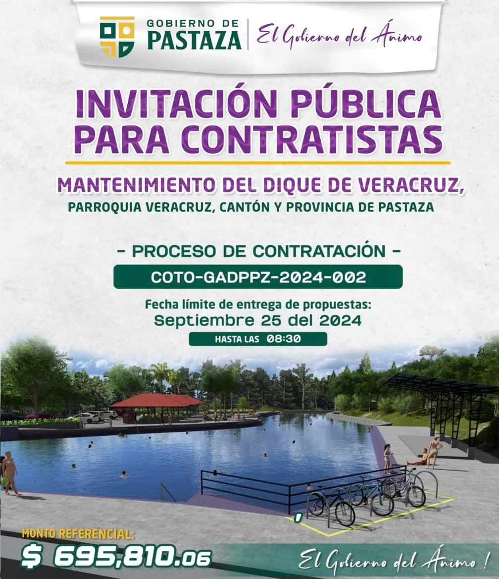 Lee más sobre el artículo INVITACIÓN PÚBLICA PARA CONTRATISTAS, SERCOP.