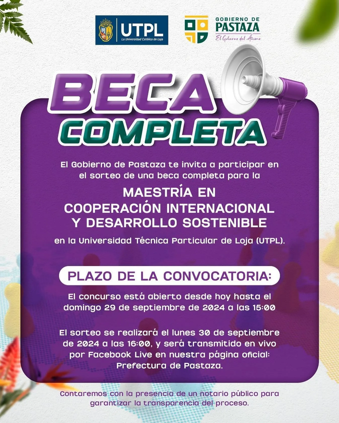 Lee más sobre el artículo Gobierno del Ánimo entregará beca de Maestría.