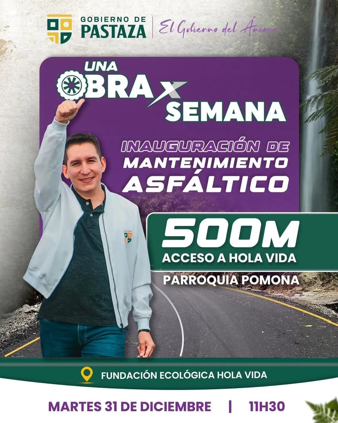Lee más sobre el artículo Prefectura de Pastaza entrega mantenimiento asfáltico en Hola Vida.