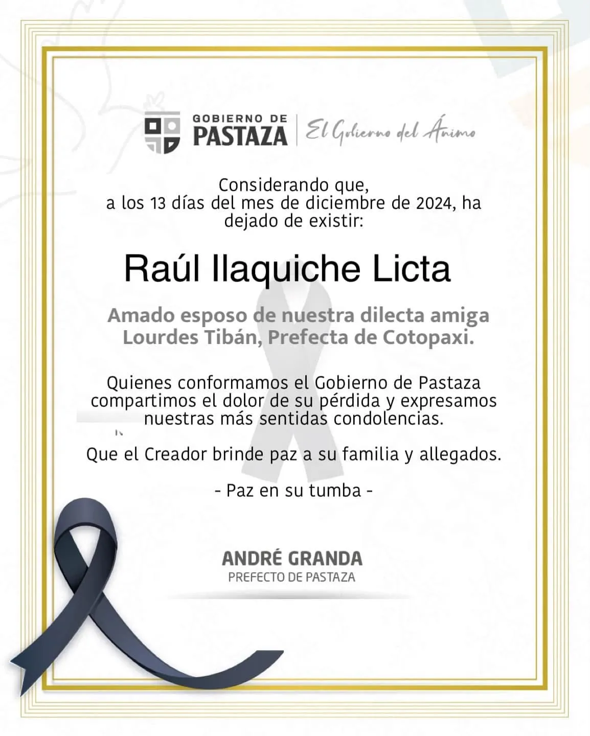 Lee más sobre el artículo Acuerdo de condolencia.