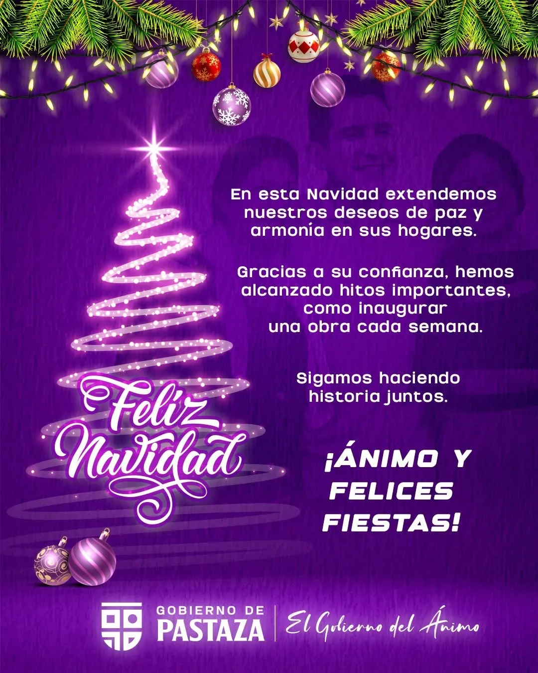 Lee más sobre el artículo Prefectura de Pastaza les desea Ánimo y felices fiestas.