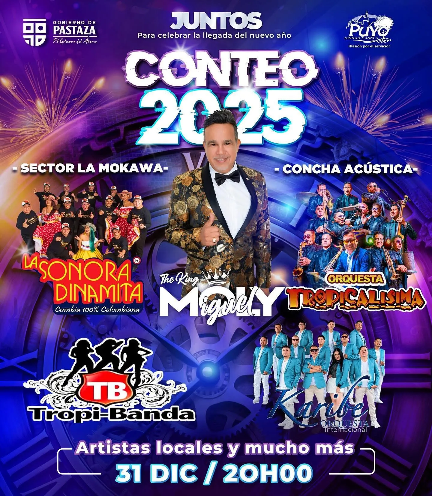 Lee más sobre el artículo Mejores exponentes de Cumbia y Merengue 31 diciembre en Puyo.