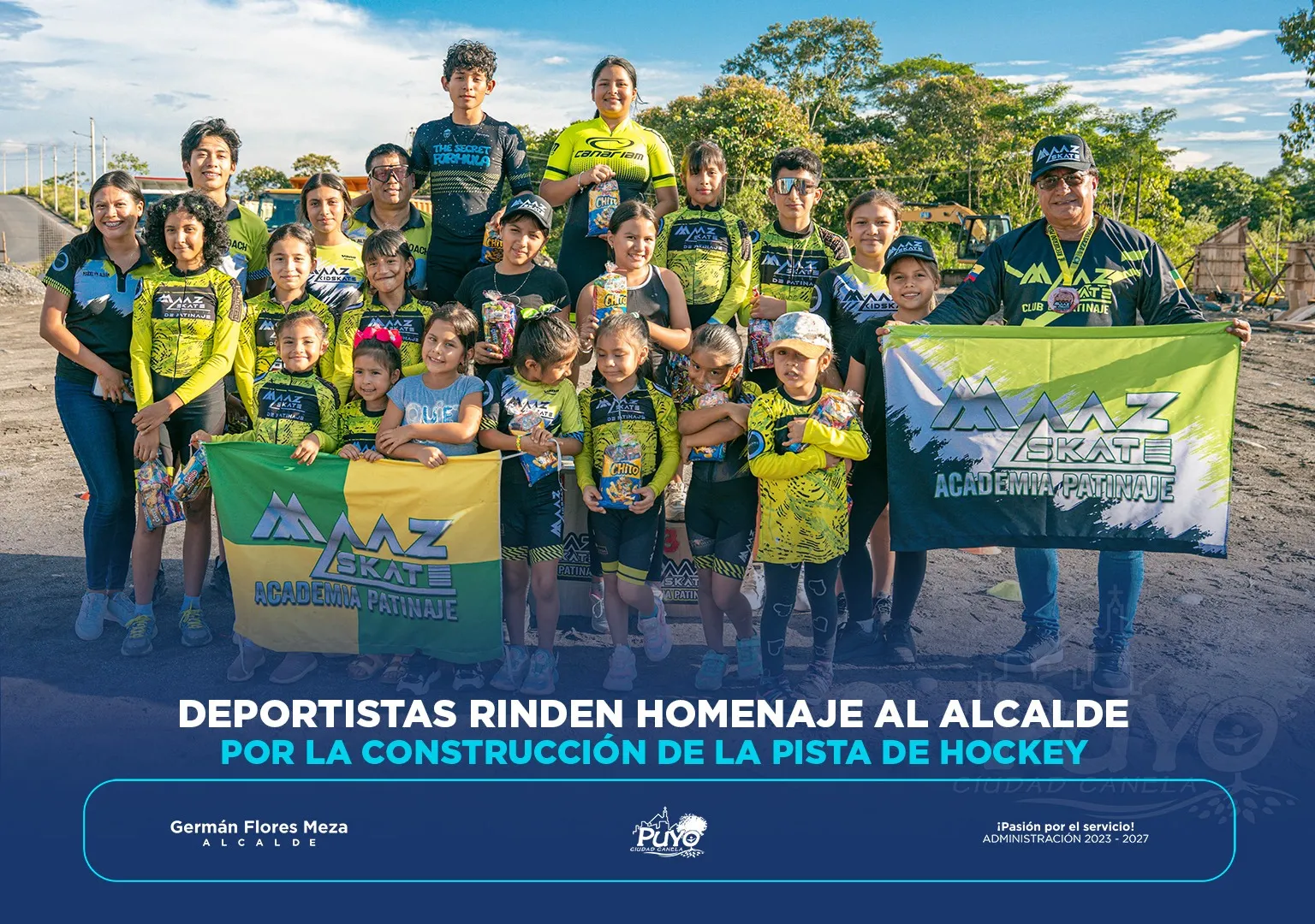 Lee más sobre el artículo DEPORTISTAS RINDEN HOMENAJE AL ALCALDE POR LA CONSTRUCCIÓN DE LA PISTA DE HOCKEY.