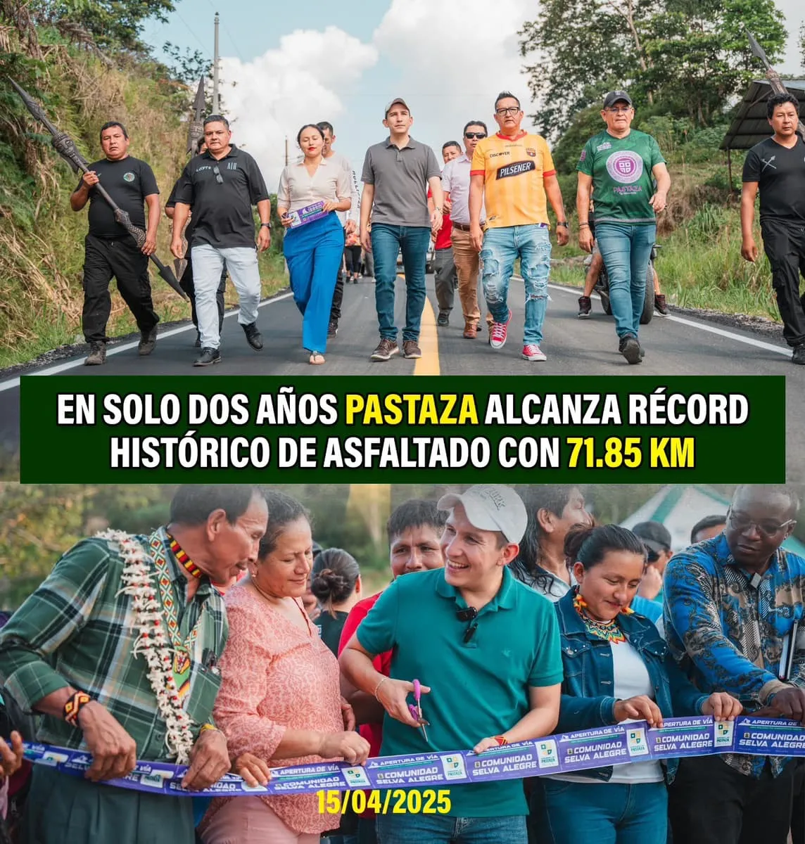 Lee más sobre el artículo Récord de asfaltado en Pastaza bajo la administración de André Granda.