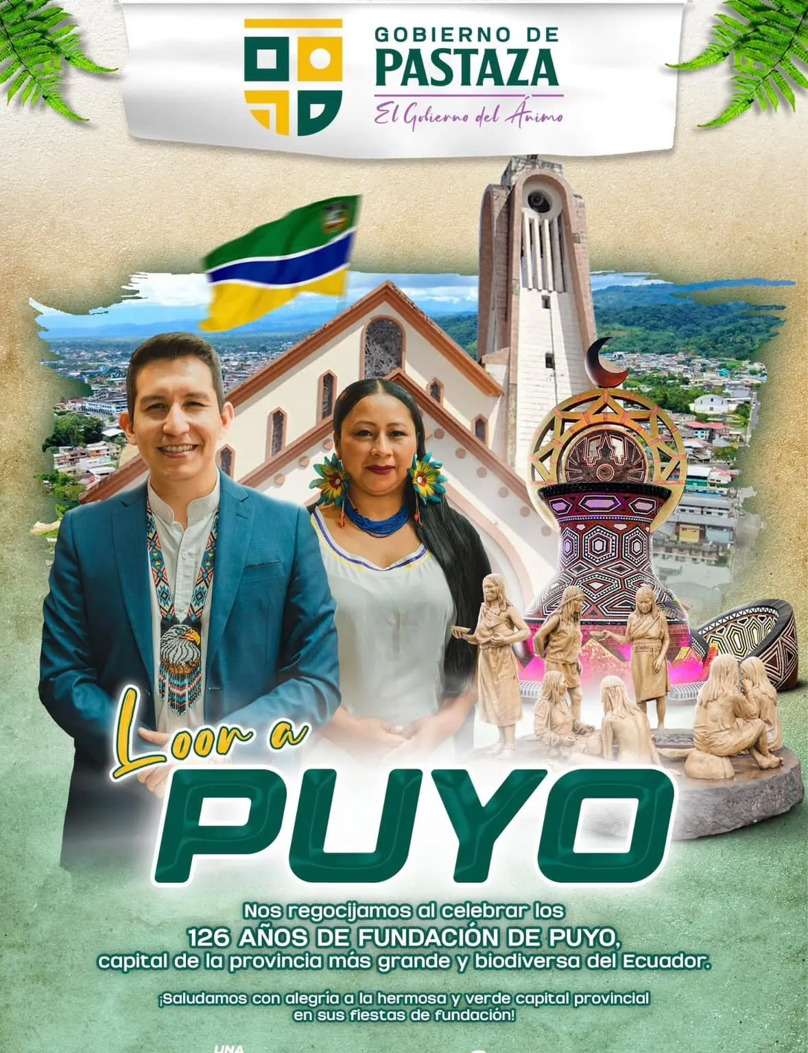 Lee más sobre el artículo Prefectura de Pastaza saluda a Puyo en sus 126 años de Aniversario.