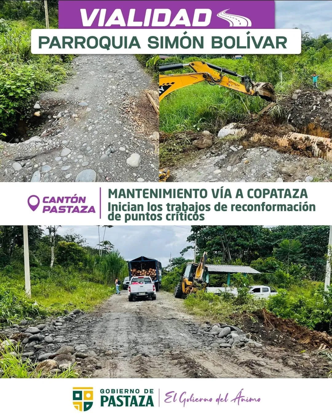 Lee más sobre el artículo Mantenimiento vial sectores parroquia Simón Bolívar.