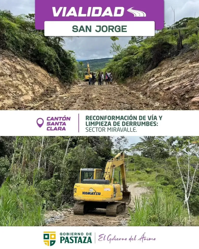 Lee más sobre el artículo Prefectura de Pastaza trabaja en Santa Clara en vialidad