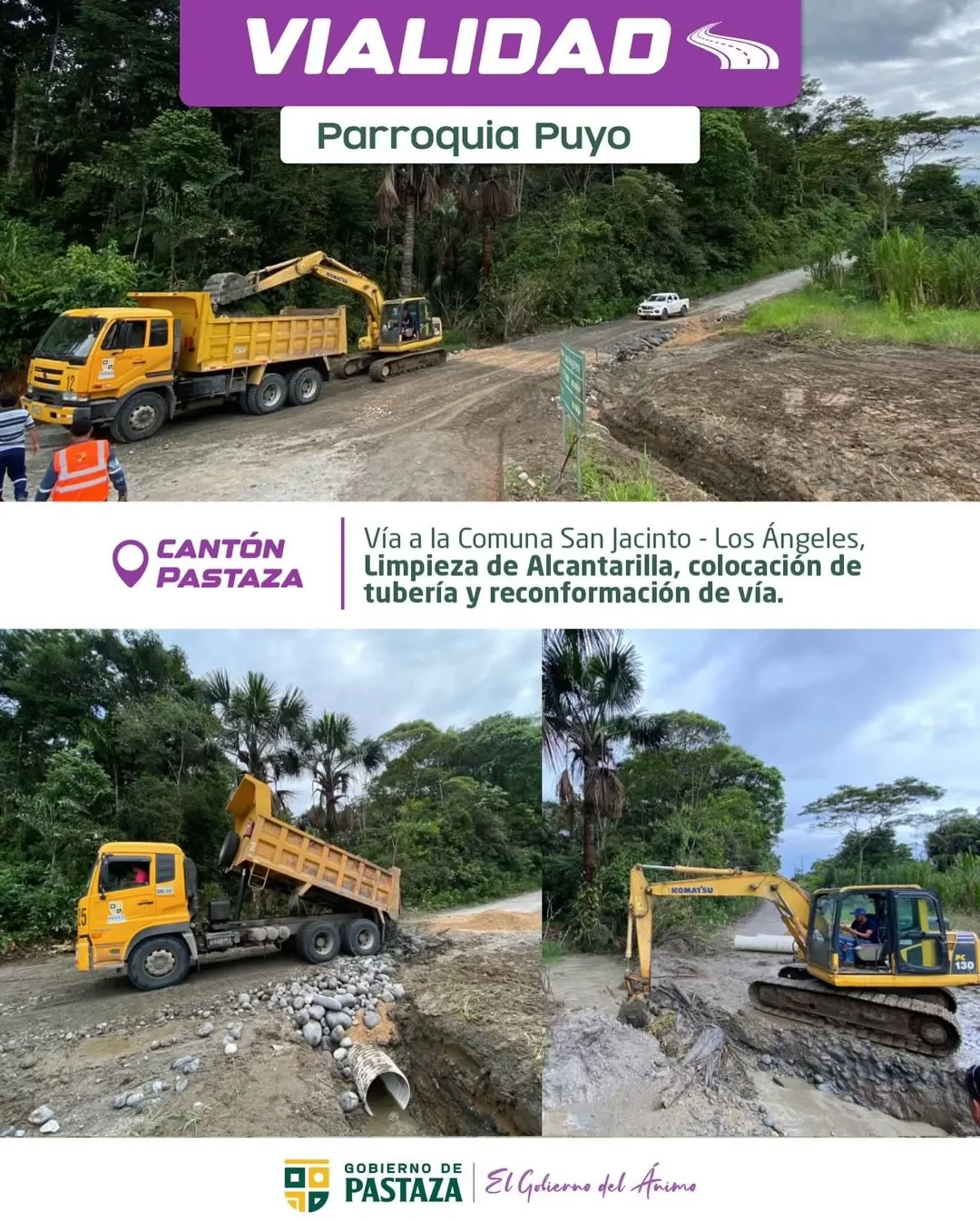 Lee más sobre el artículo Prefectura de Pastaza trabaja en vialidad.