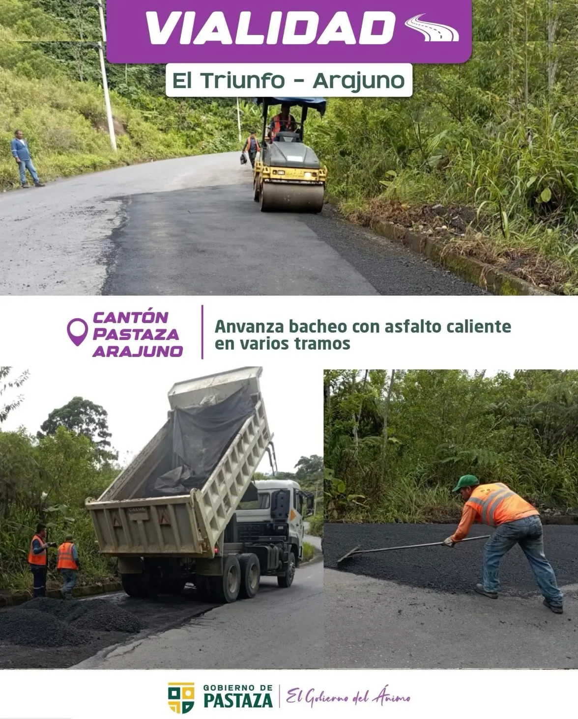 Lee más sobre el artículo Prefectura de Pastaza trabaja en bacheo asfáltico.