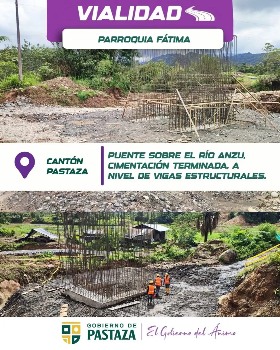 Lee más sobre el artículo Avanza la construcción del puente sobre el río Anzu.