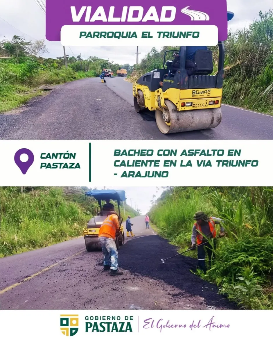 Lee más sobre el artículo Trabajos en de vialidad vía Triunfo- Arajuno.