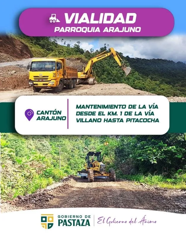 Lee más sobre el artículo Mantenimiento vial en Arajuno.